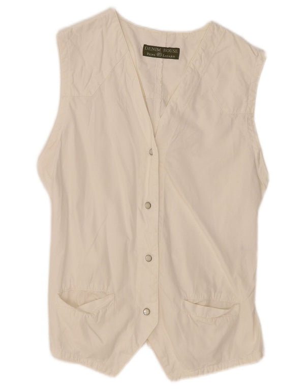 RENE LEZARD Womens Waistcoat UK 12 Medium White Cotton