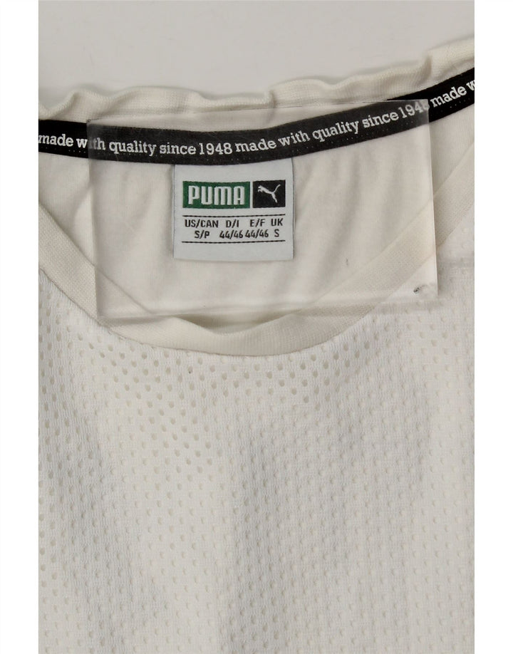 T-shirt grafica da uomo Puma Top Small in poliestere bianco