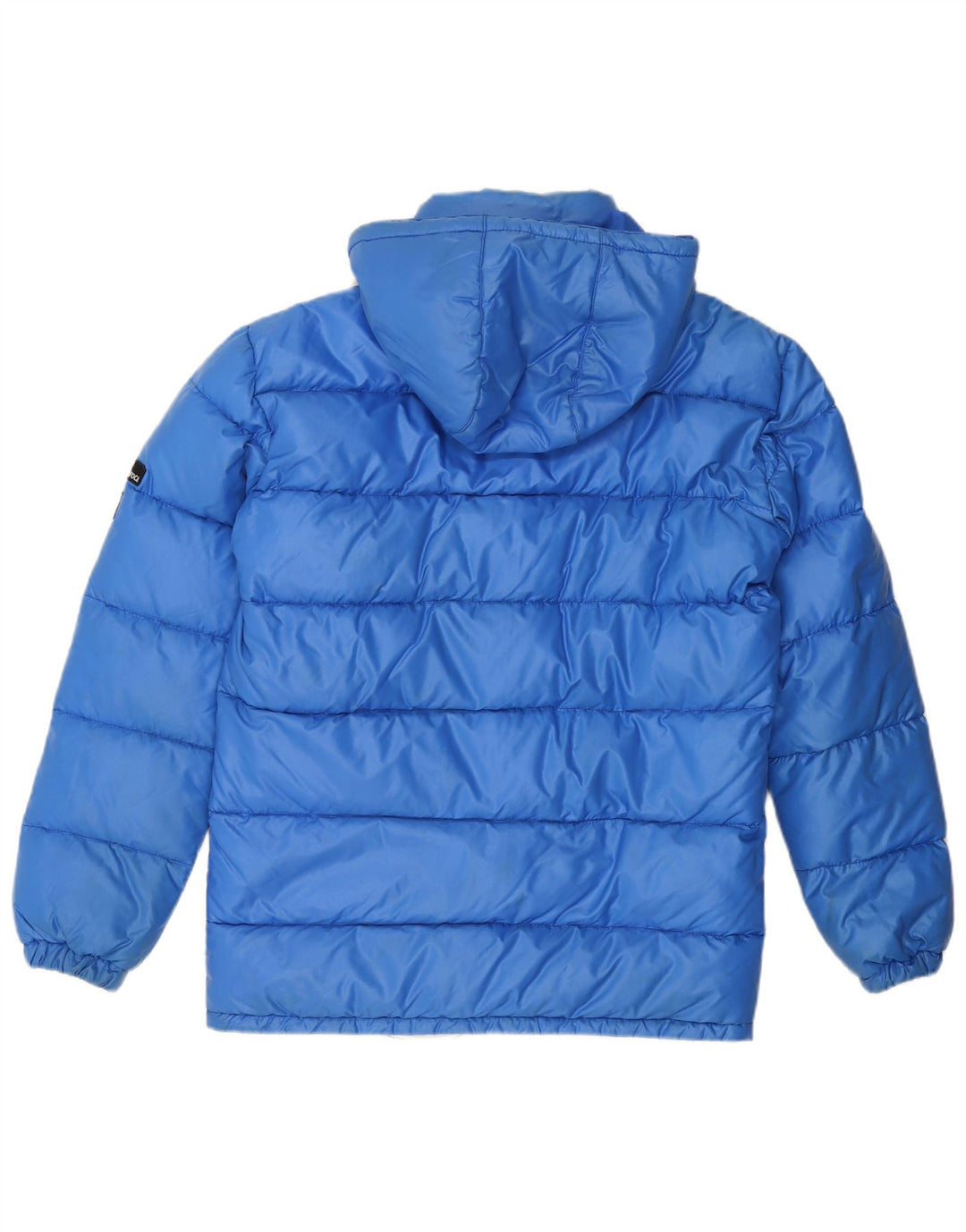 Giacca imbottita con cappuccio vintage da uomo UK 38 poliammide blu medio