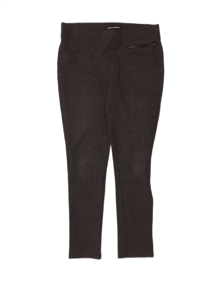 DKNY Womens Skinny Casual Trousers Medium W30 L27 Grey Houndstooth