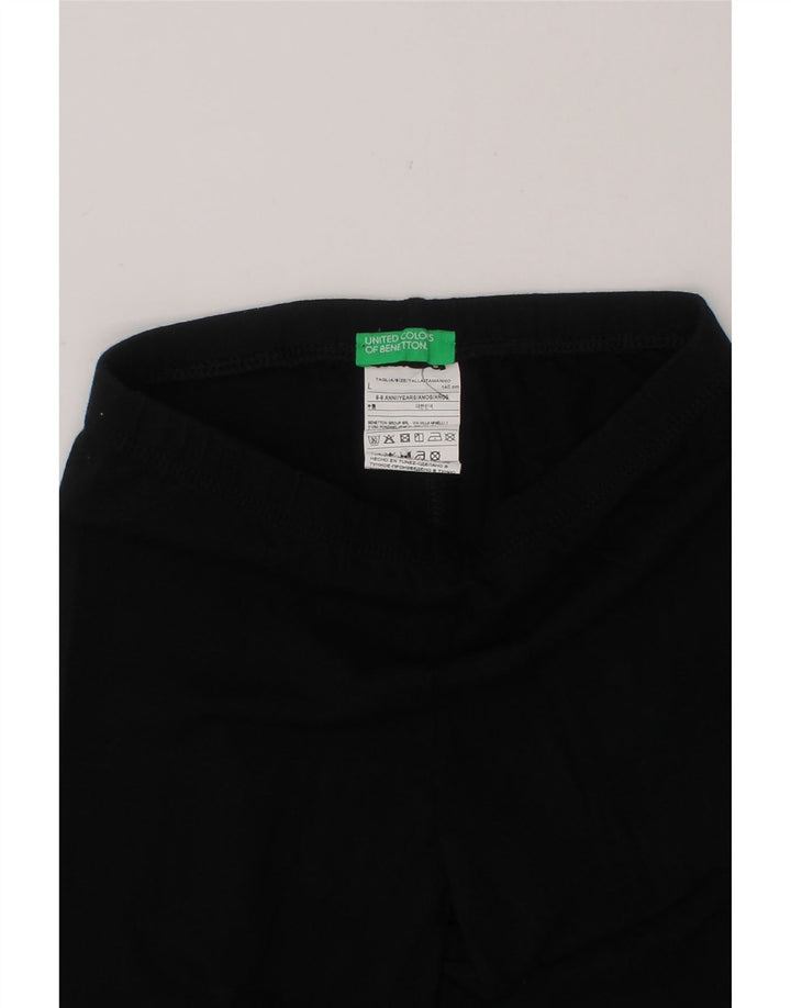 BENETTON Girls Leggings 8-9 Years Large Black Cotton Vintage Benetton and Second-Hand Benetton from Messina Hembry 