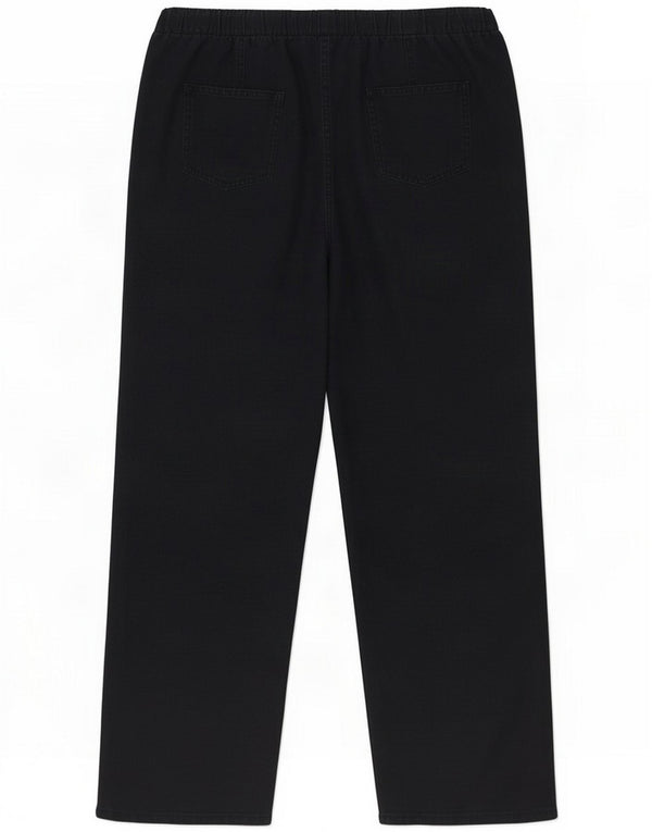 Marks & Spencer Pantaloni casual a gamba larga da donna UK 14 Large W34 L29 Nero