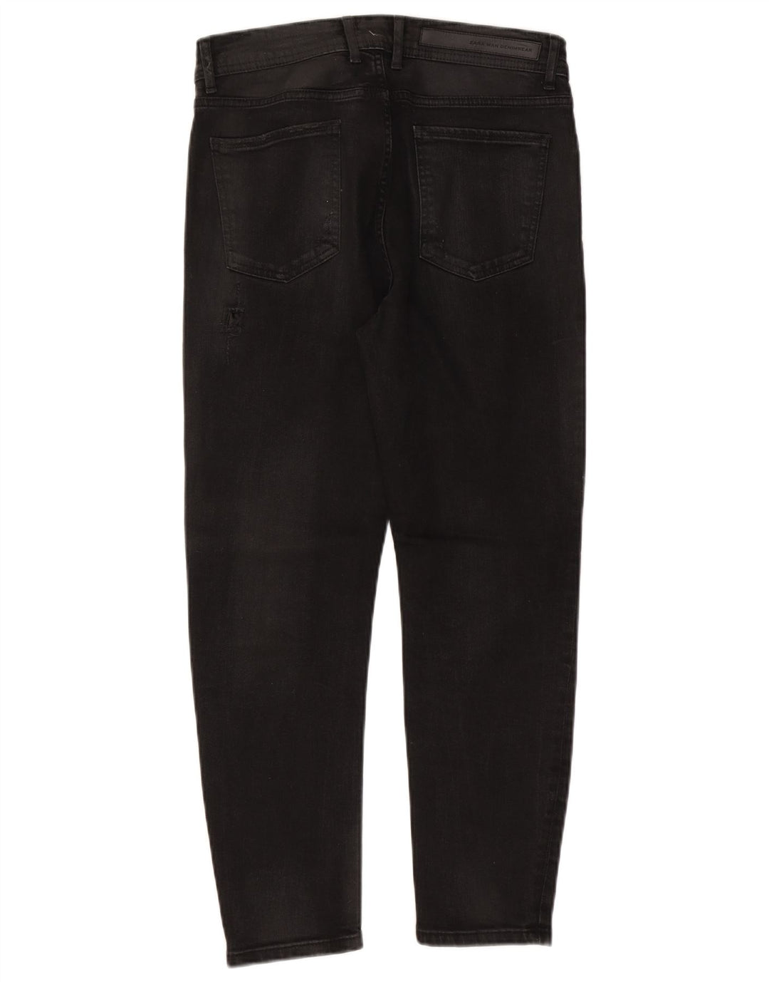 Jeans slim invecchiati da uomo Zara EU 42 grandi W32 L26 neri