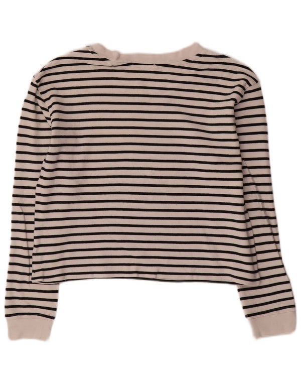 Top a maniche lunghe da donna Zara a maniche lunghe UK 14 Medium White Striped Nautical