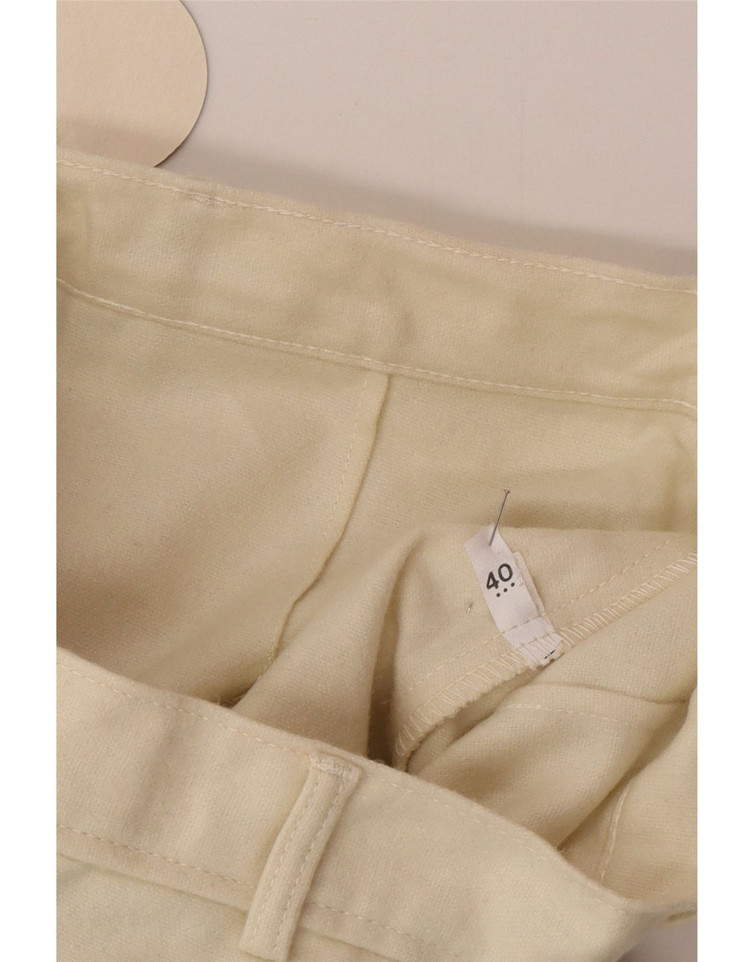 Pantaloni casual bootcut da donna vintage IT 40 piccoli W26 L34 Beige