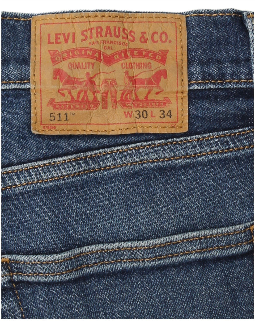 LEVI'S Jeans 511 Slim da Donna W30 L26 Cotone Blu