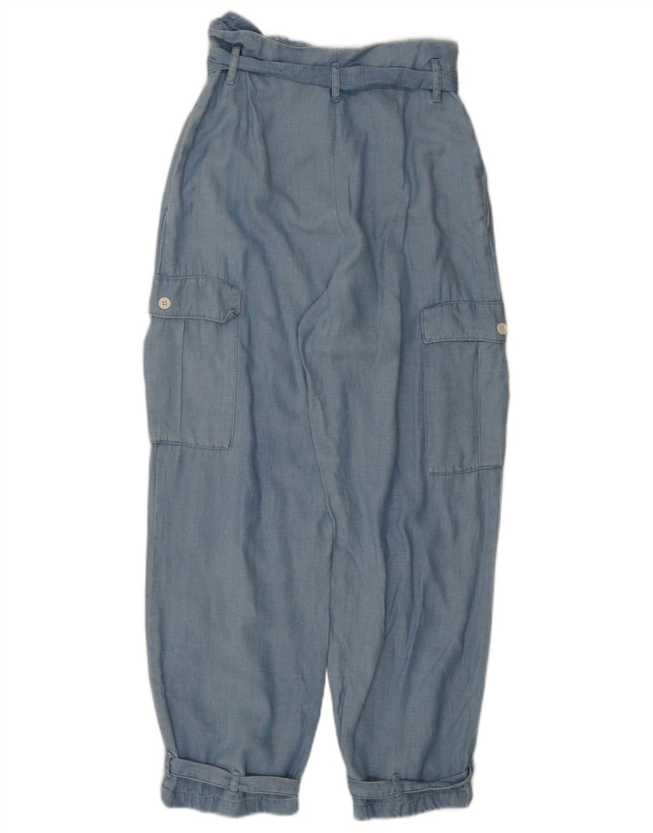 Pantaloni cargo larghi a vita alta da donna ZARA piccoli W26 L26 blu