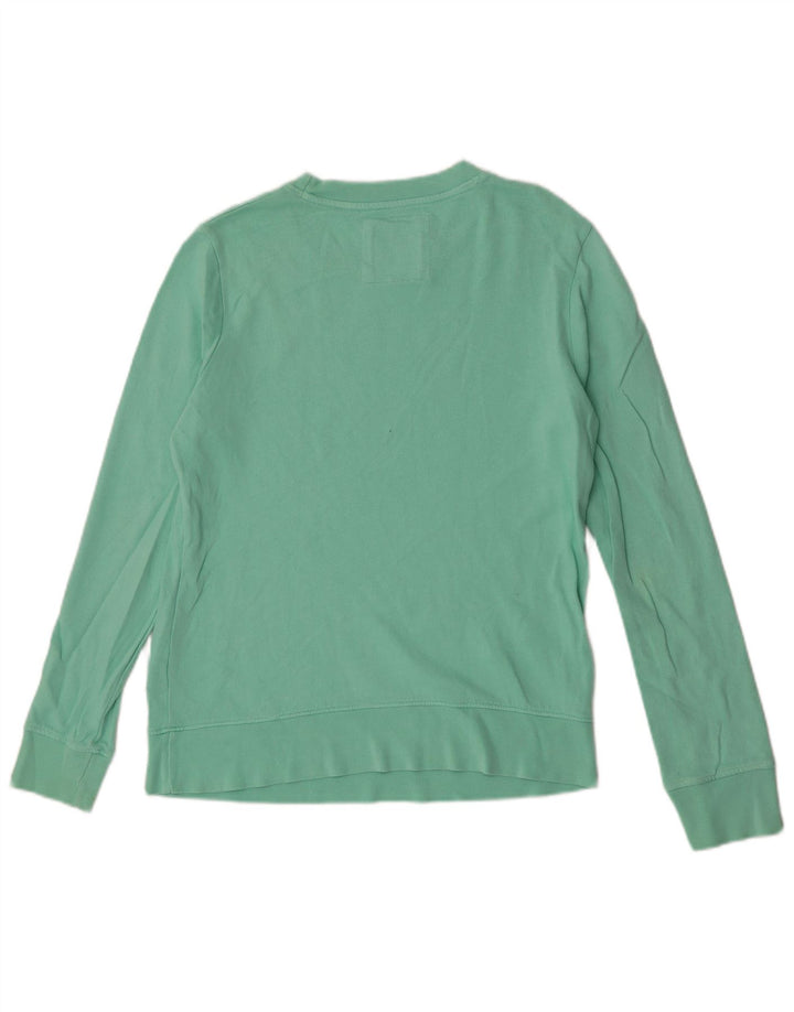 Crew Clothing Top oversize da donna manica lunga UK 8 piccolo cotone verde