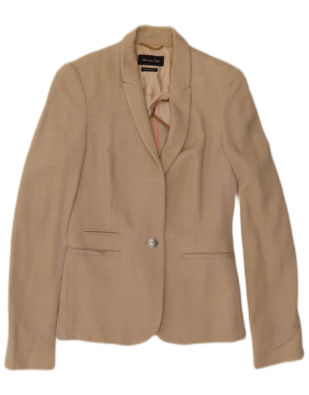 MASSIMO DUTTI Giacca blazer da donna a 1 bottone EU 36 XS Beige Viscosa