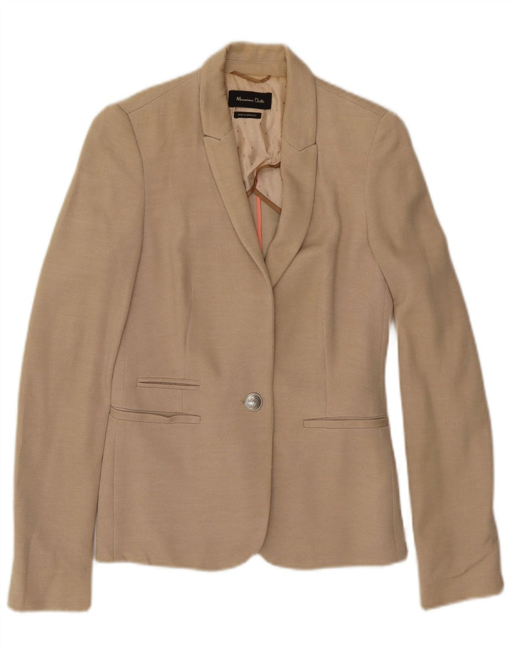 MASSIMO DUTTI Giacca blazer da donna a 1 bottone EU 36 XS Beige Viscosa
