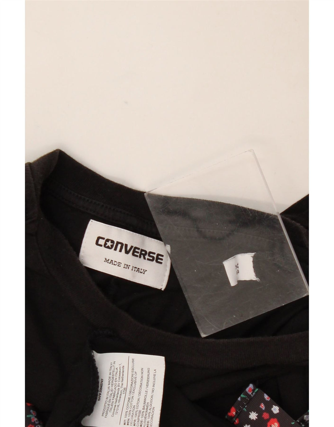 T-shirt grafica da uomo Converse Top XS in cotone nero