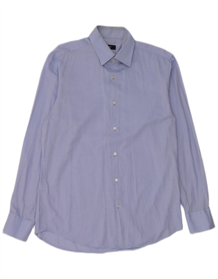 Camicia da uomo vestibilità regolare Hugo Boss taglia 39 cotone blu medio
