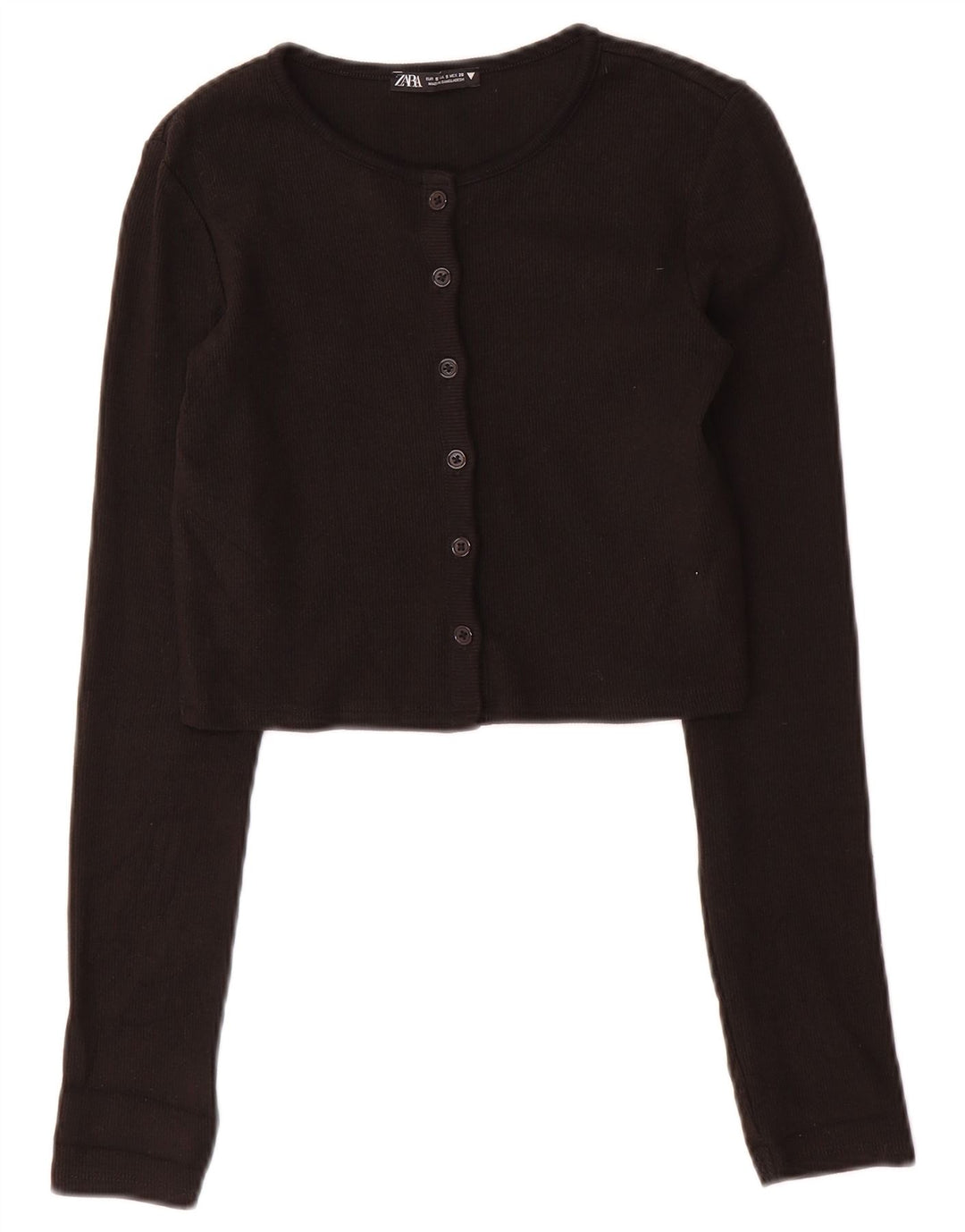 Top cardigan corto da donna Zara UK 8 piccolo nero