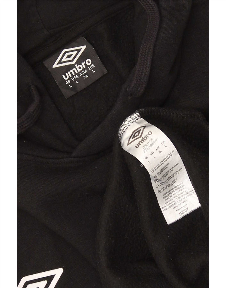 Felpa con cappuccio Umbro da uomo grande in cotone nero