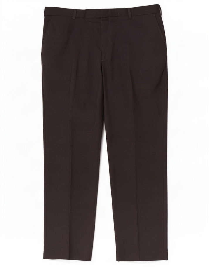 Pantaloni da abito dritti da uomo Marks & Spencer W42 L33 poliestere nero