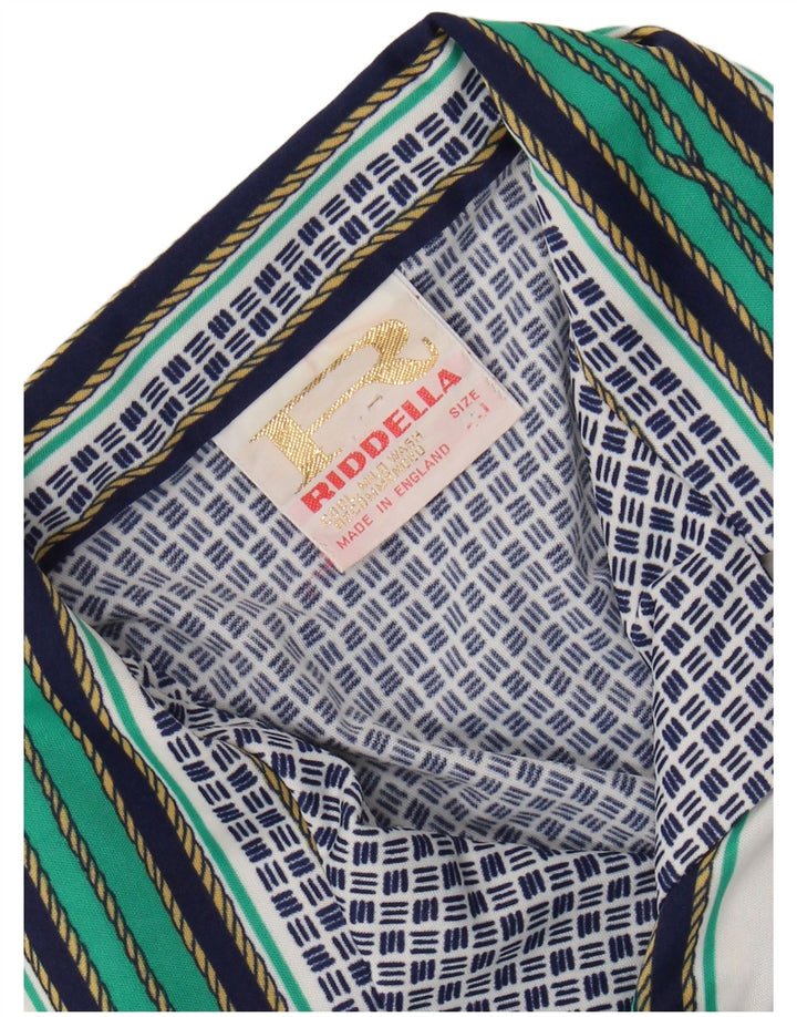 Camicia da donna VINTAGE UK 20 2XL Blu geometrico