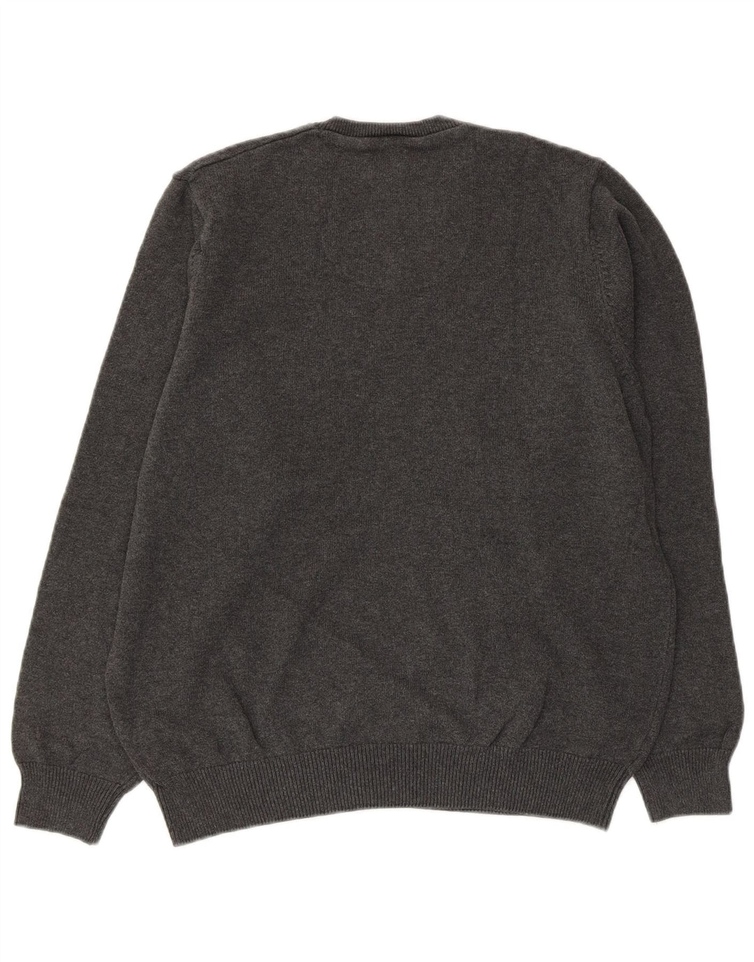 Maglione da uomo con scollo a V Marks & Spencer in cotone grigio medio