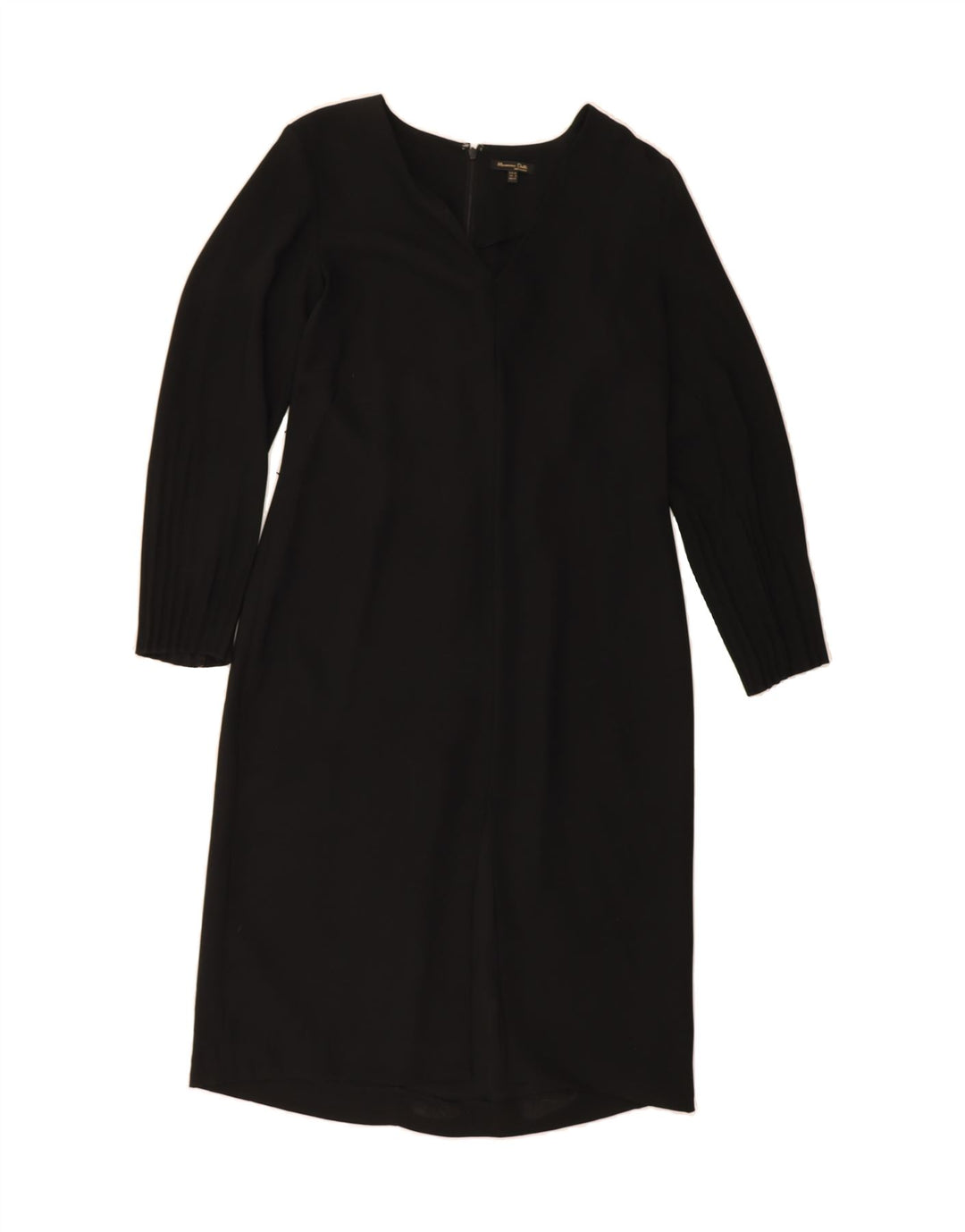 MASSIMO DUTTI Womens Long Sleeve Sheath Dress EU 40 Medium Black Polyester Vintage Massimo Dutti and Second-Hand Massimo Dutti from Messina Hembry 