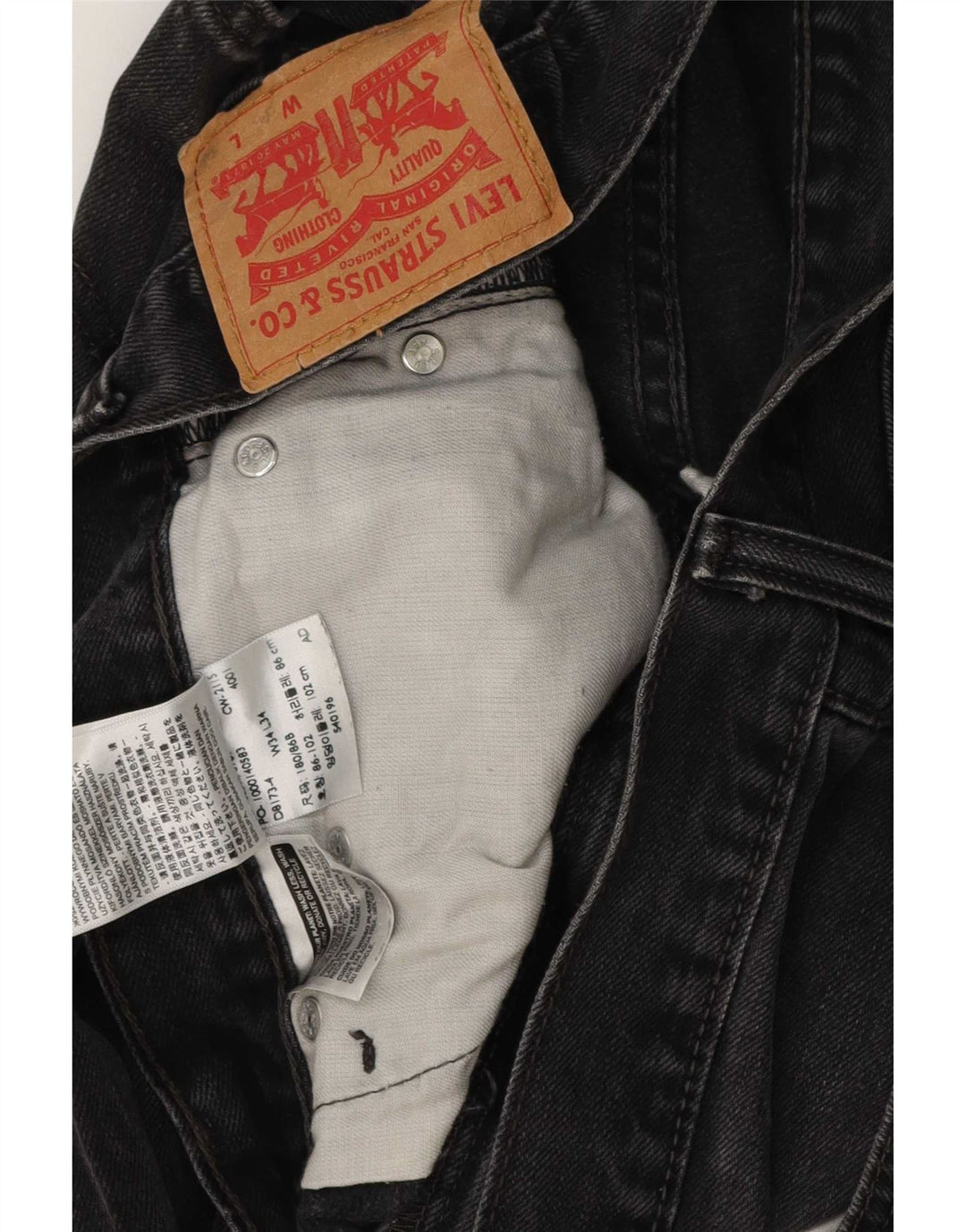 Jeans dritti da uomo Levi's W34 L34 cotone nero