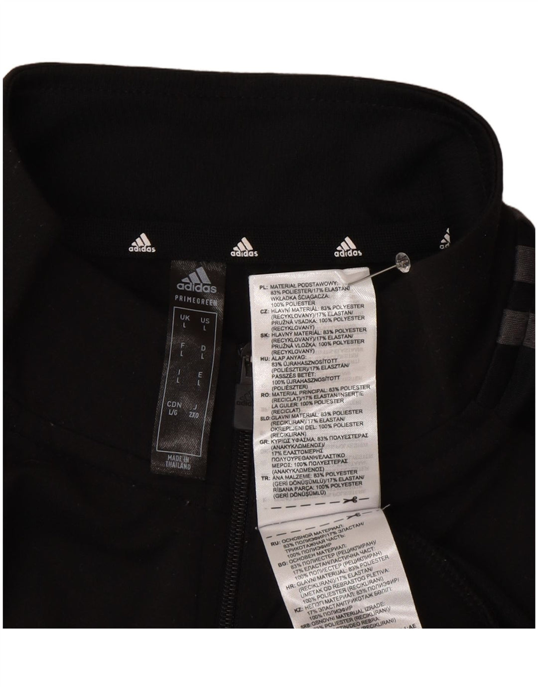 Adidas Uomo Pullover Tuta Top Large Nero Poliestere