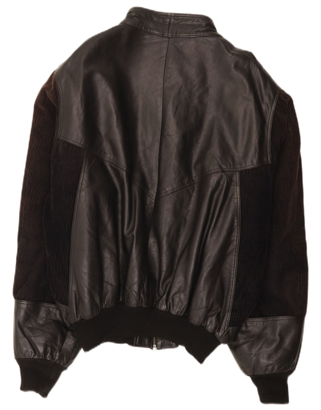 Giacca bomber da uomo vintage in pelle IT 52 XL nera
