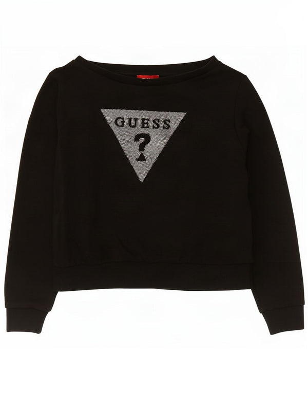 Felpa con grafica corta da donna Guess UK 14 cotone nero medio