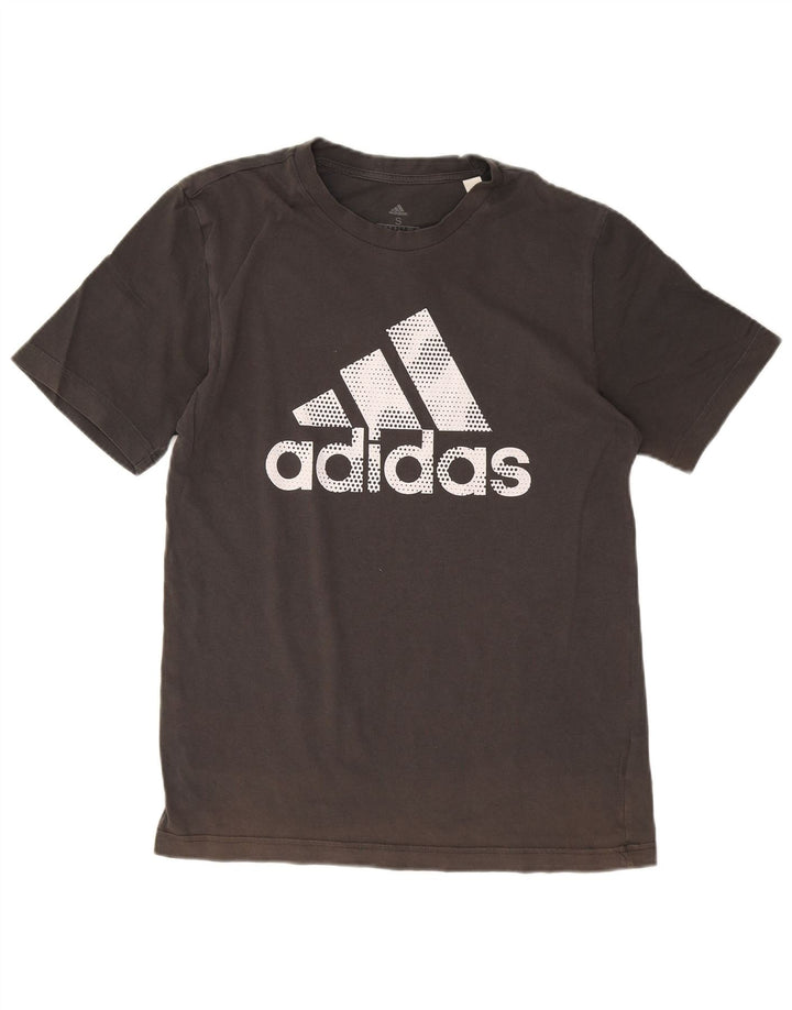 T-shirt grafica da uomo Adidas Top piccola in cotone grigio