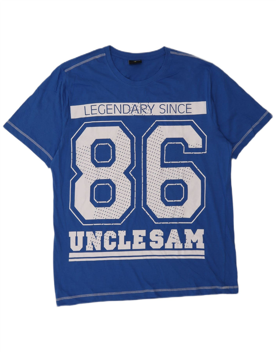 T-shirt grafica da uomo Zio Sam Top XL in cotone blu