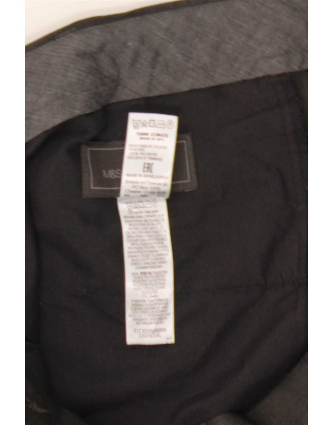 Pantaloni casual vestibilità regolare da uomo Marks & Spencer W38 L33 poliestere grigio