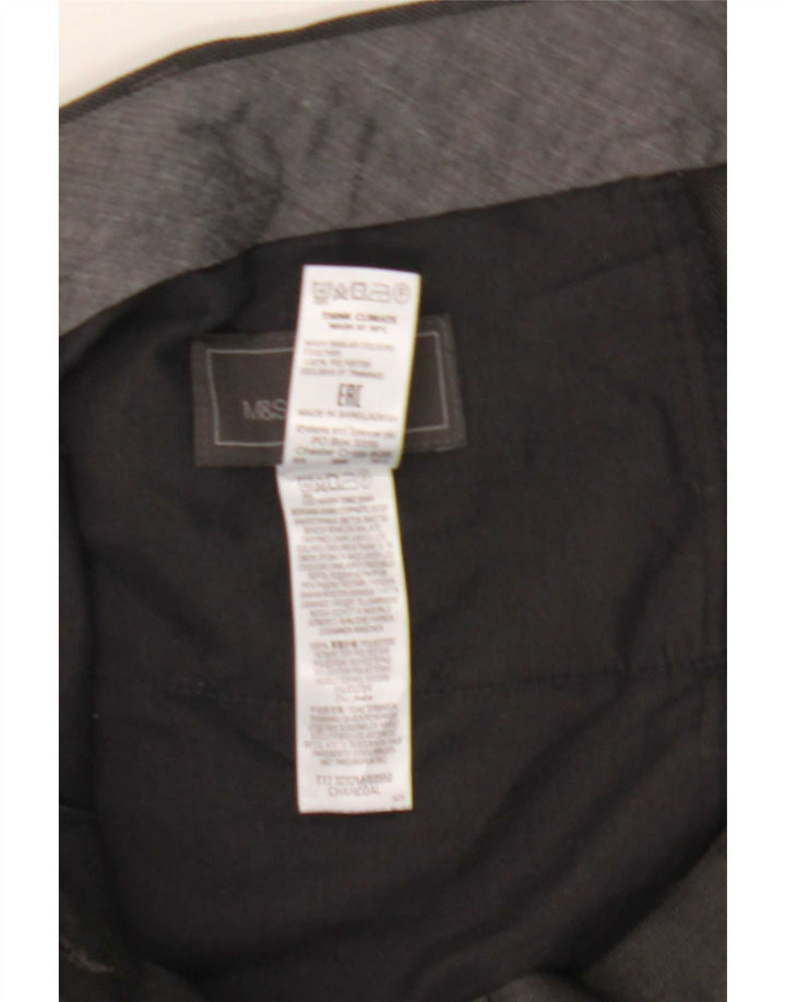 Pantaloni casual vestibilità regolare da uomo Marks & Spencer W38 L33 poliestere grigio