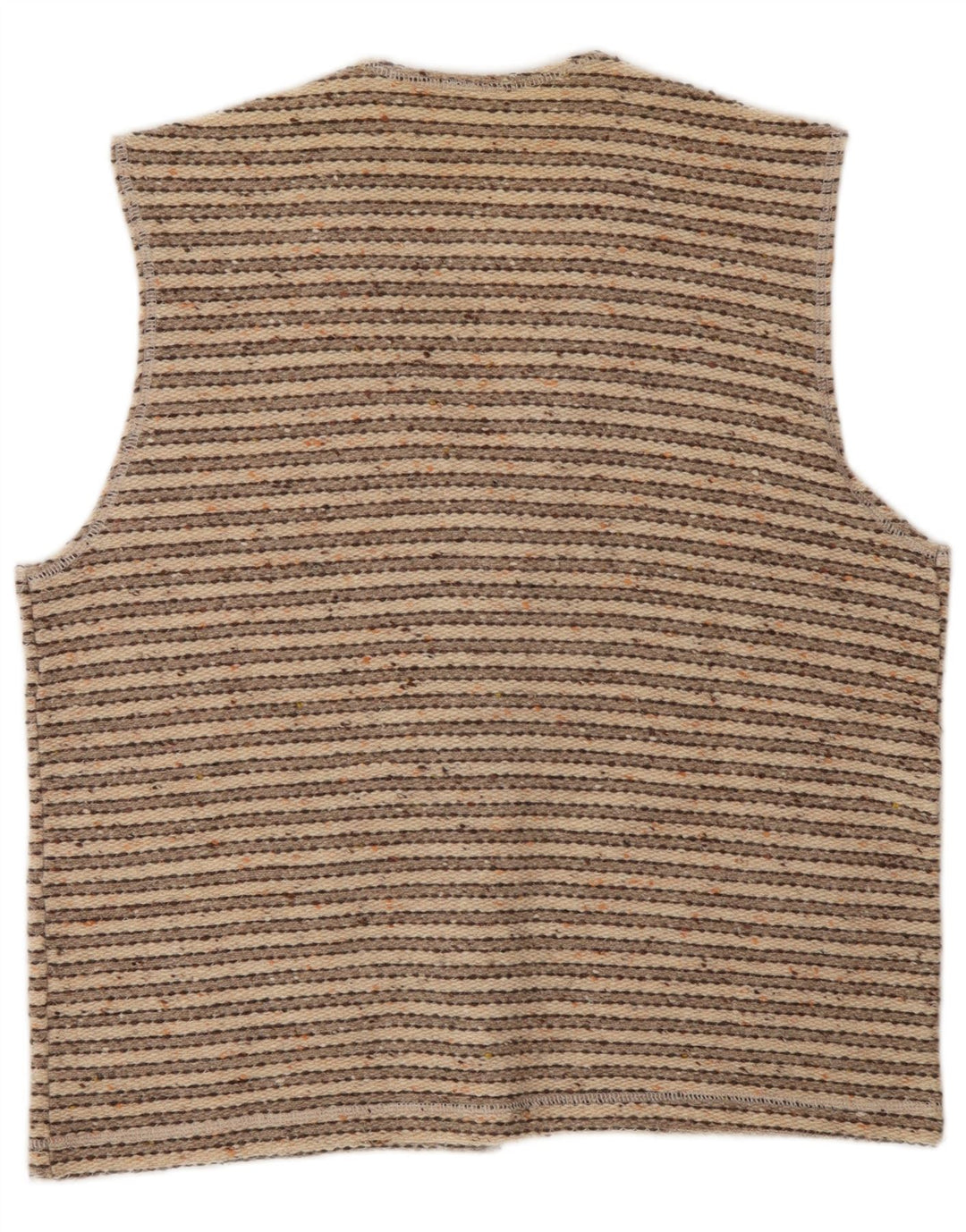 Wit Boy Maglione cardigan senza maniche da uomo in lana a righe beige piccola