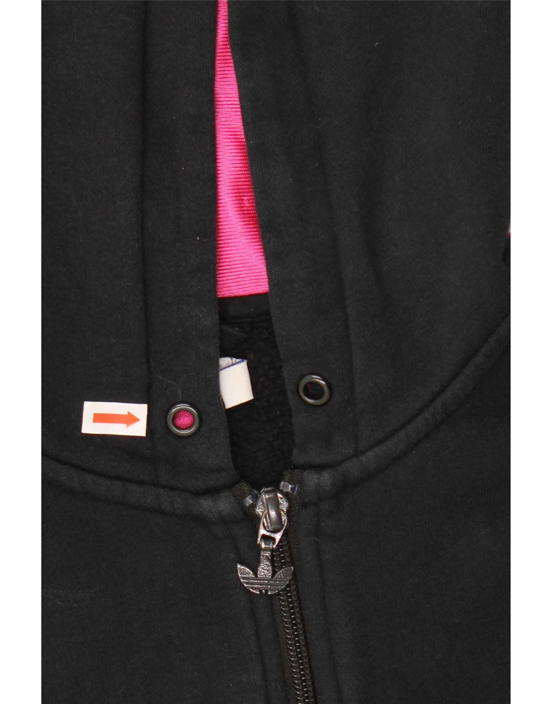 Maglione con cappuccio e zip grafica da donna Adidas EU 42 cotone nero medio