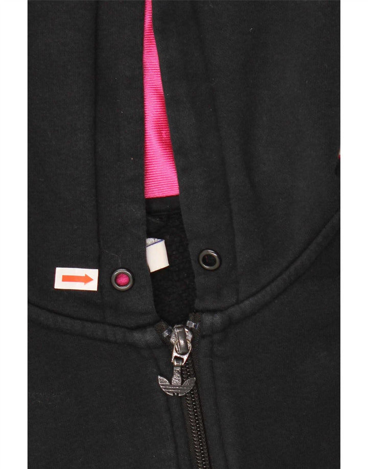 Maglione con cappuccio e zip grafica da donna Adidas EU 42 cotone nero medio
