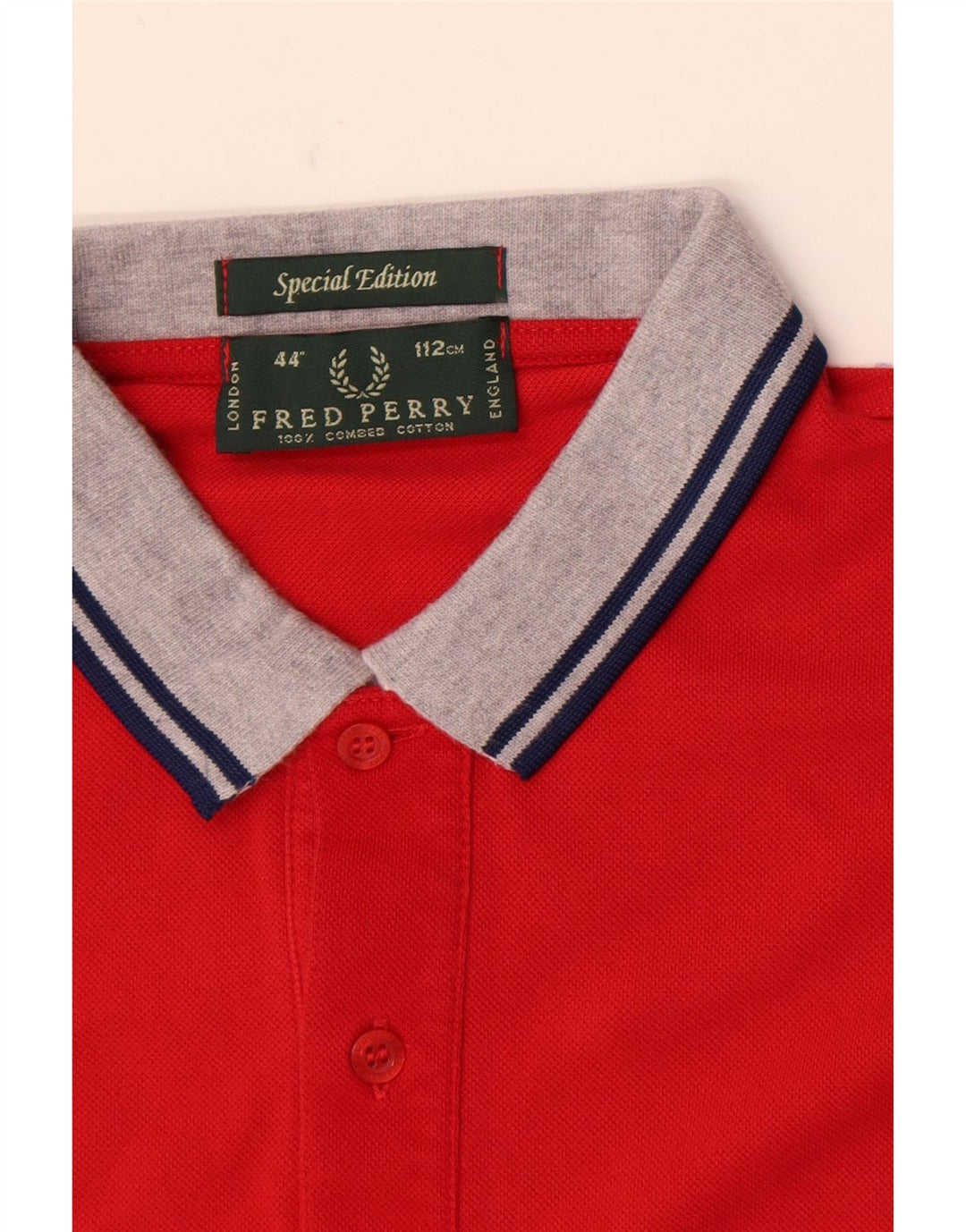 Polo da rugby da uomo Fred Perry in cotone rosso medio