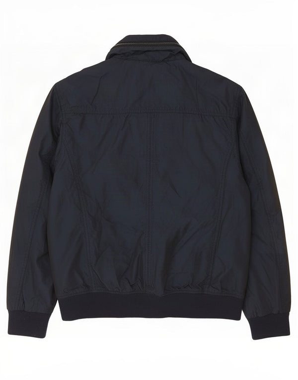 Giubbotto bomber da uomo Zara UK 40 grande poliestere blu navy