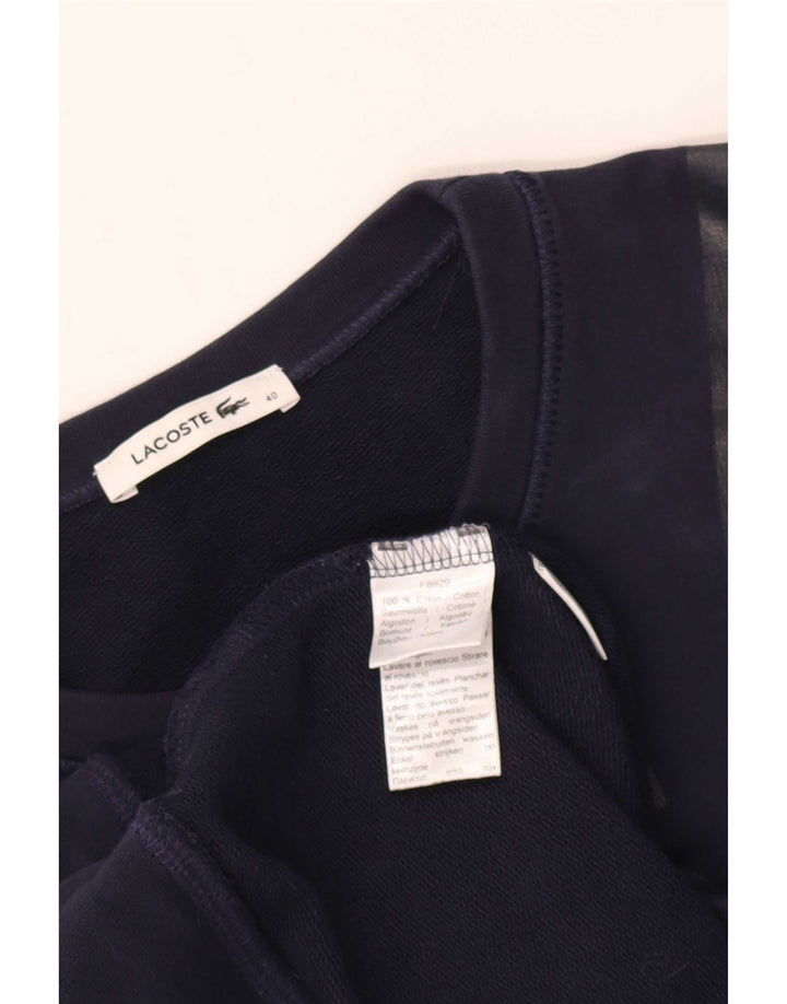 Felpa grafica da donna Lacoste, taglia 40, cotone medio blu navy