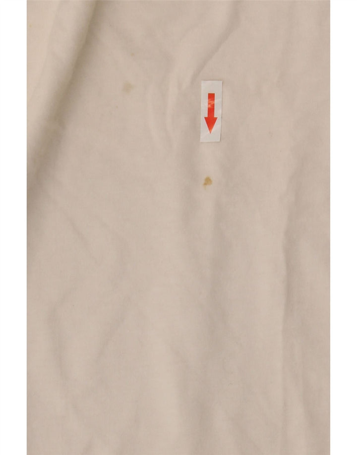 Datch Mens Muscle Graphic Top manica lunga UK 12 Medium White Colourblock