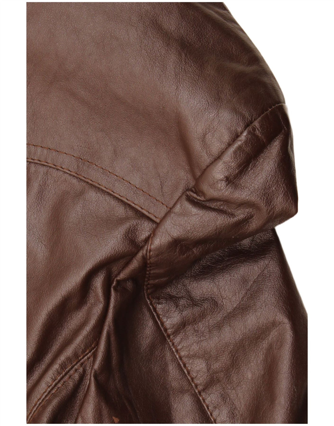 Cappotto in pelle vintage da uomo UK 36 piccolo marrone