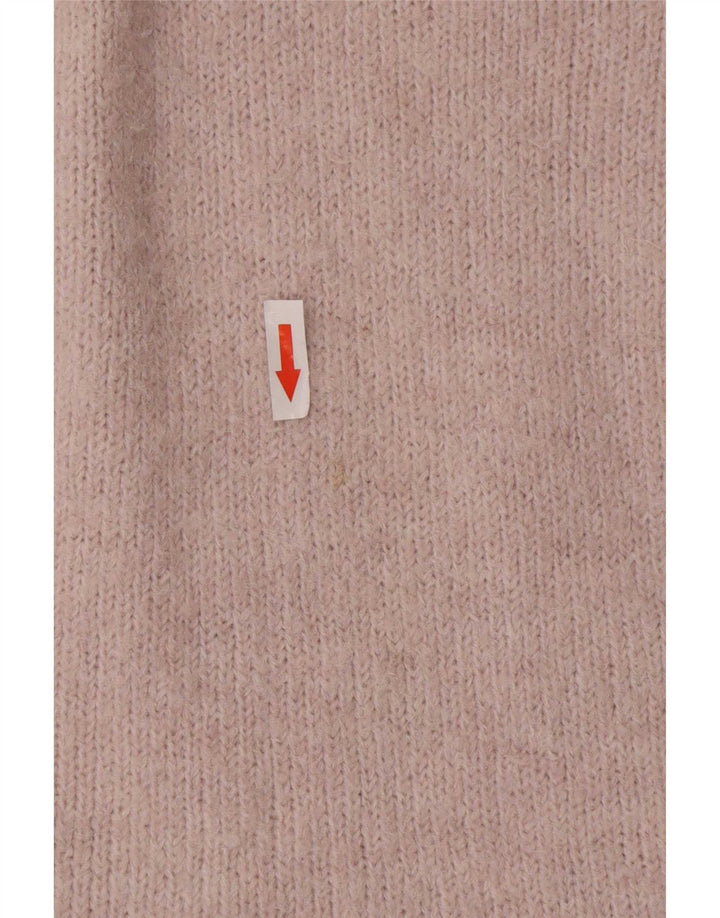 Maglione cardigan oversize a linea lunga da donna Zara UK 10 piccolo poliestere rosa