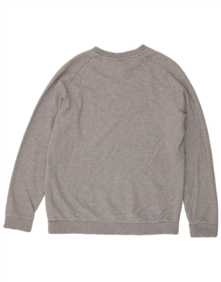 Felpa grafica da uomo Adidas Felpa in cotone grigio medio