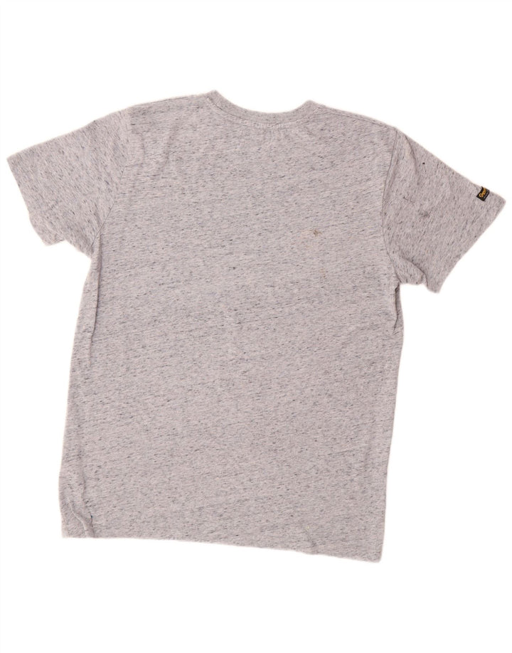 T-shirt grafica da uomo SUPERDRY Top in cotone screziato grigio medio