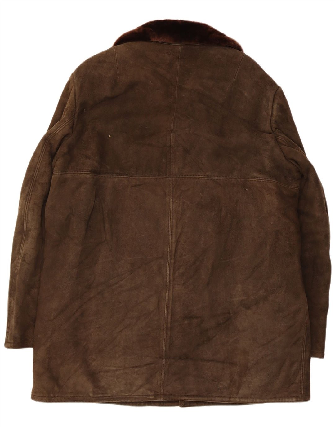 Giubbotto shearling vintage da uomo UK 42 XL in pelle marrone