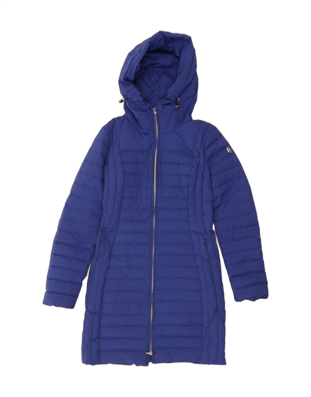 CONTE OF FLORENCE Womens Hooded Padded Coat IT 42 Medium Blue Polyester Vintage Conte of Florence and Second-Hand Conte of Florence from Messina Hembry 