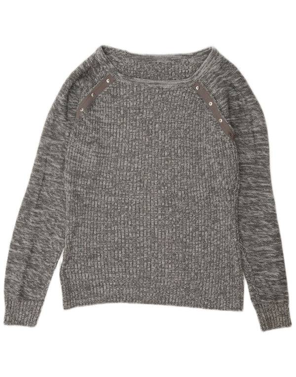Maglione maglione con scollo a barca da donna Guess UK 14 Grigio medio chiazzato