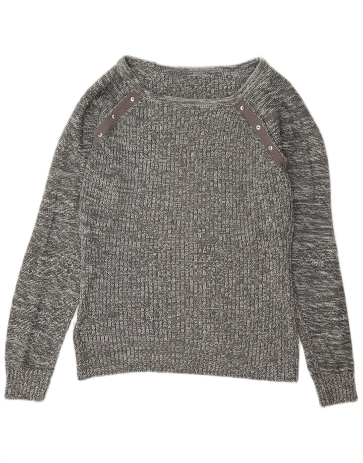 Maglione maglione con scollo a barca da donna Guess UK 14 Grigio medio chiazzato