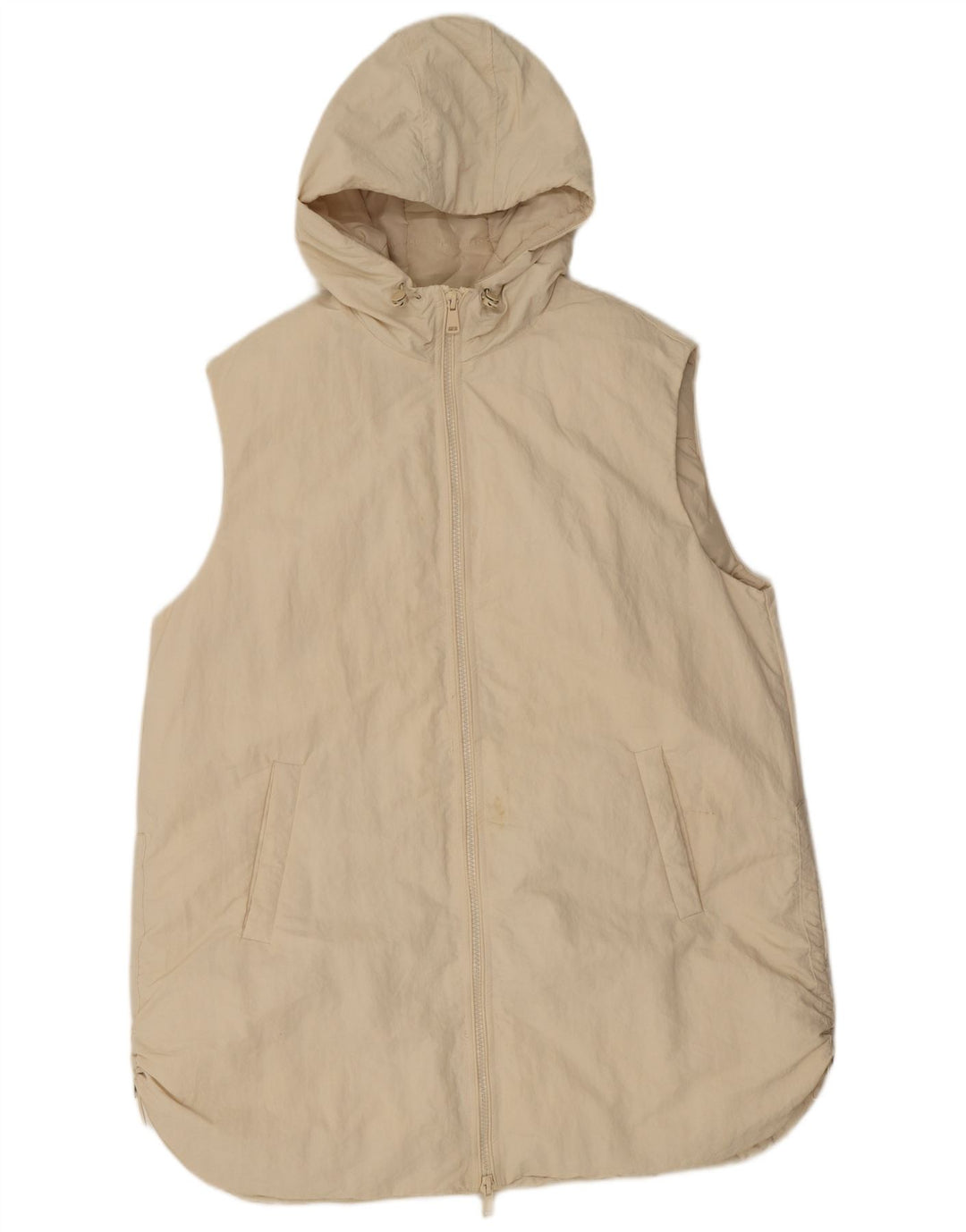 Gilet imbottito oversize con cappuccio da donna Zara UK 16 Large Beige in poliammide