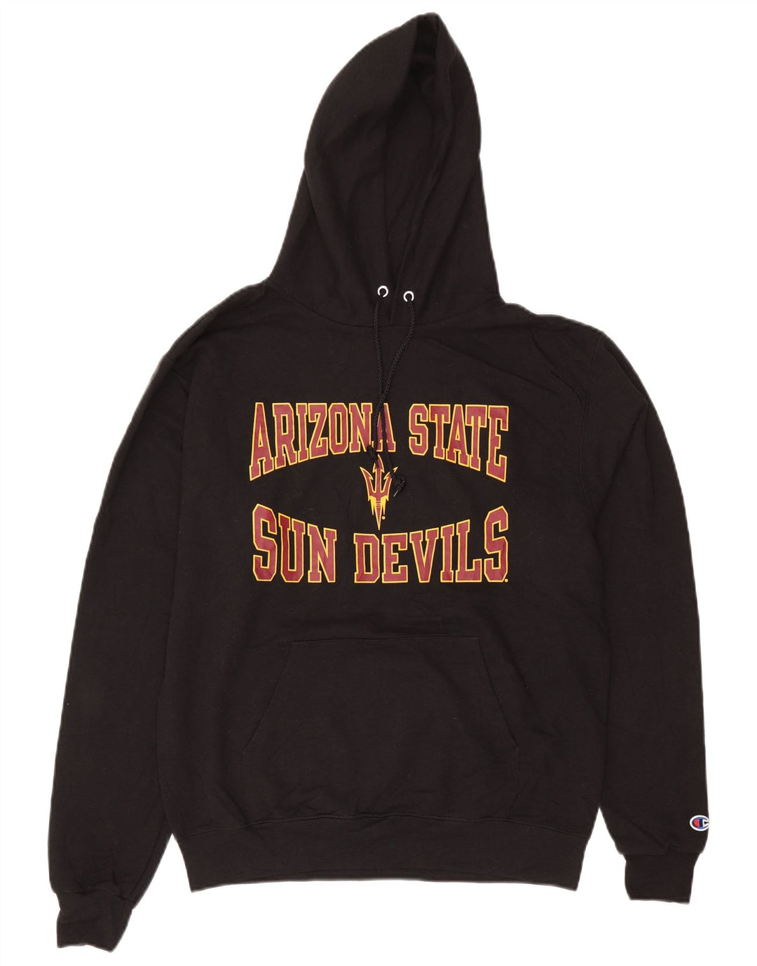 Felpa con cappuccio grafica Champion da uomo Arizona State Sun Devils, media nera
