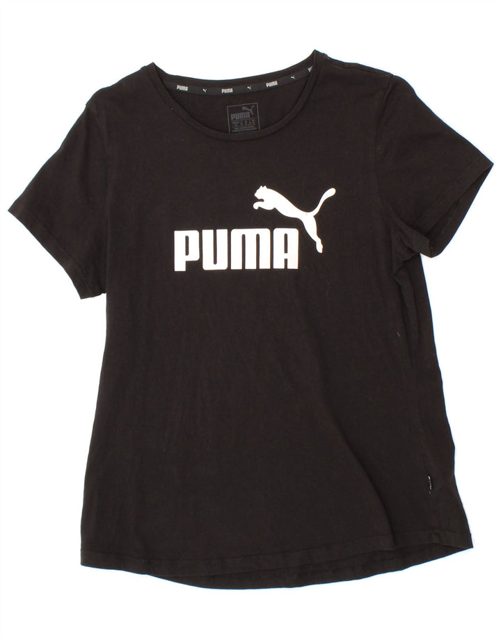 PUMA Womens Graphic T-Shirt Top UK 14 Medium  Black Cotton Vintage Puma and Second-Hand Puma from Messina Hembry 