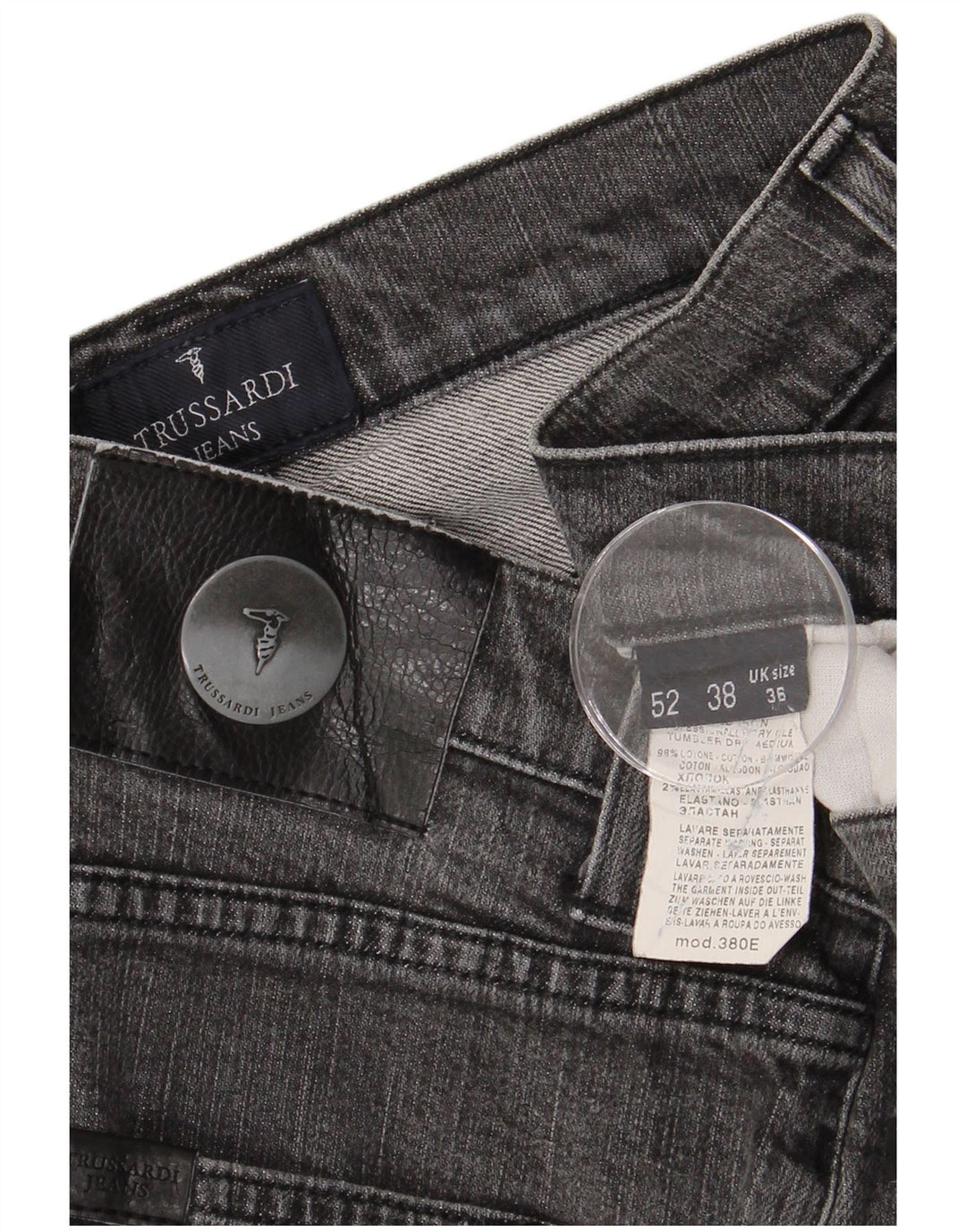 Jeans Dritti Uomo TRUSSARDI W36 L29 Cotone Grigio