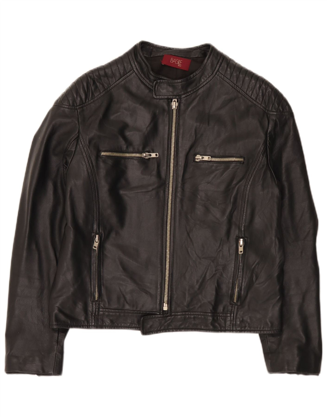 Giacca in pelle da uomo Basile UK 38 media nera